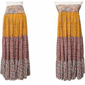 Natural Life Womens Sz S Hanna Convertible Floral Cottagecore Tiered Skirt Dress